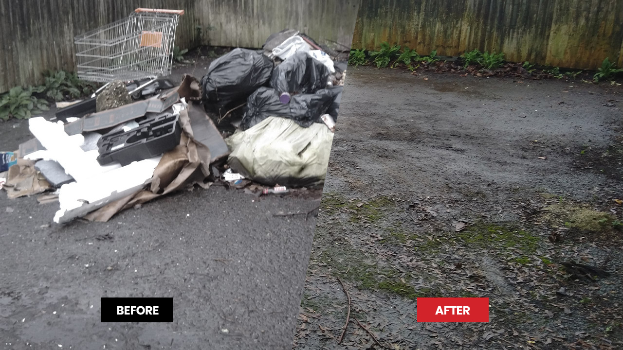 Before and After Rubbish Clearance